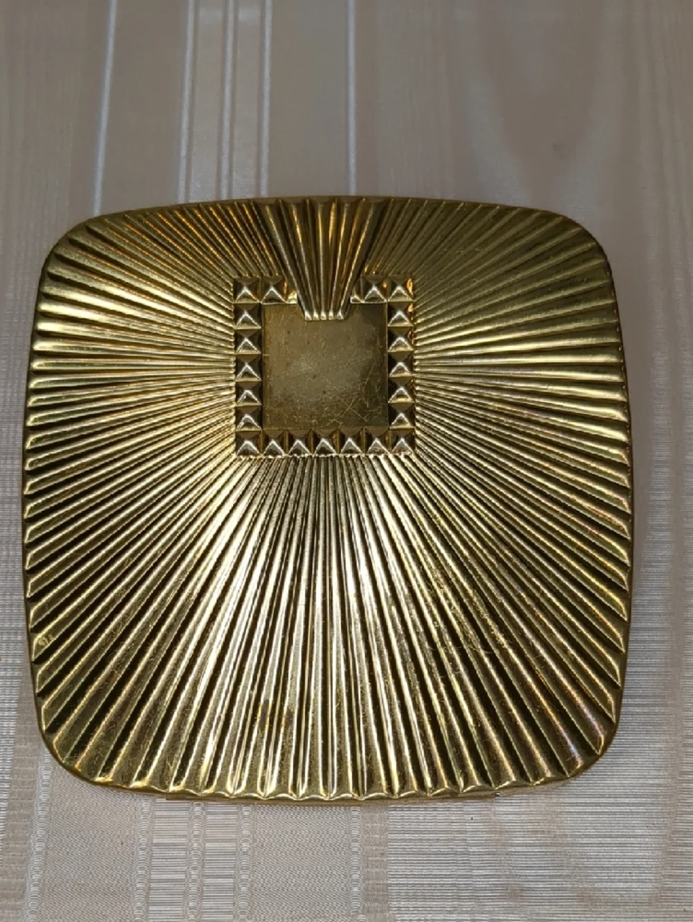 Vintage 1940s Max Factor Compact Gold Starbursts Hollywood USA Art Deco MCM